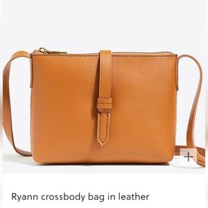 J. Crew Factory Camel Leather Crossbody Bag